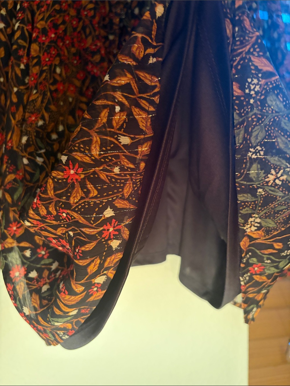 NWT Maurices Black Floral Peasant Tunic with Orange, Pink, Green Accents Size 2X - Picture 6 of 8